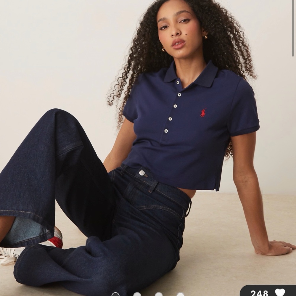 Polo by Ralph Lauren Navy Crop Top